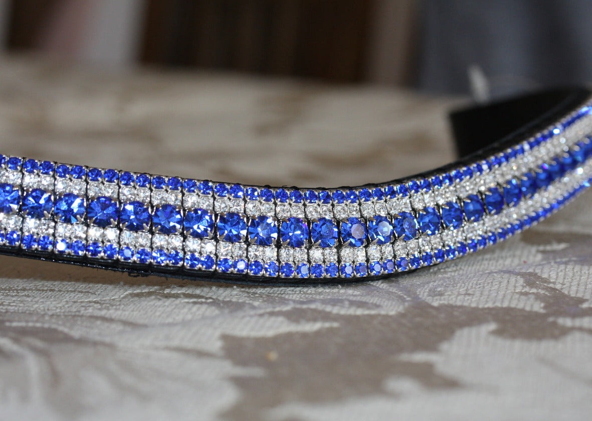 Sapphire, clear and sapphire megabling curve browband