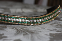 Equiture Honey, emerald and light colorado megabling curve browband
