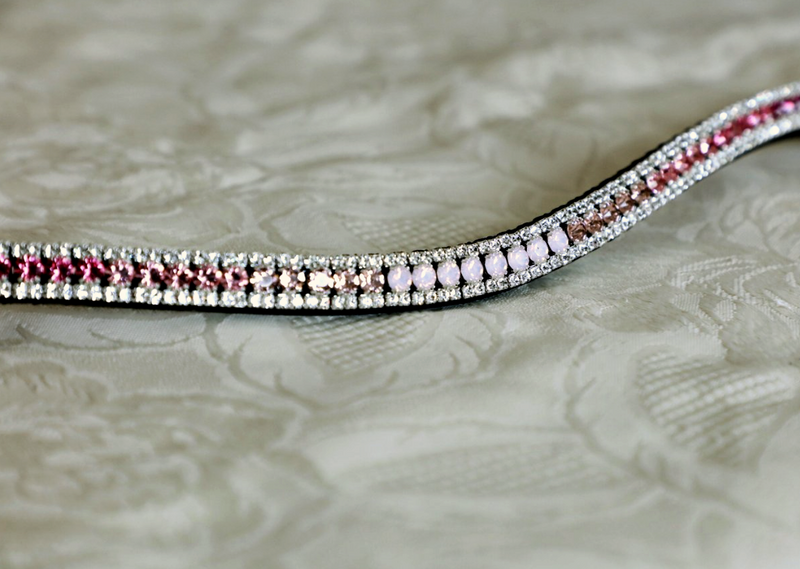 Equiture Swarovski Pink fade browband