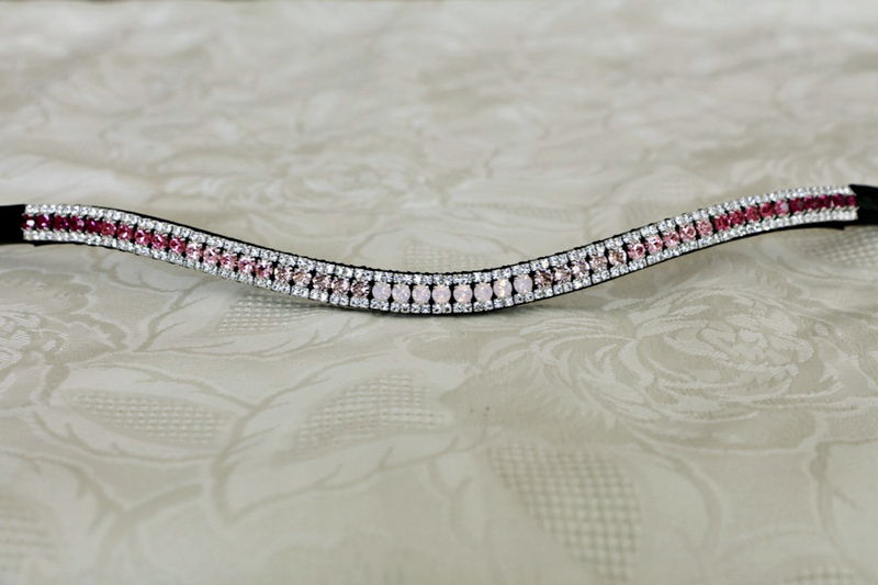 Equiture Swarovski Pink fade browband