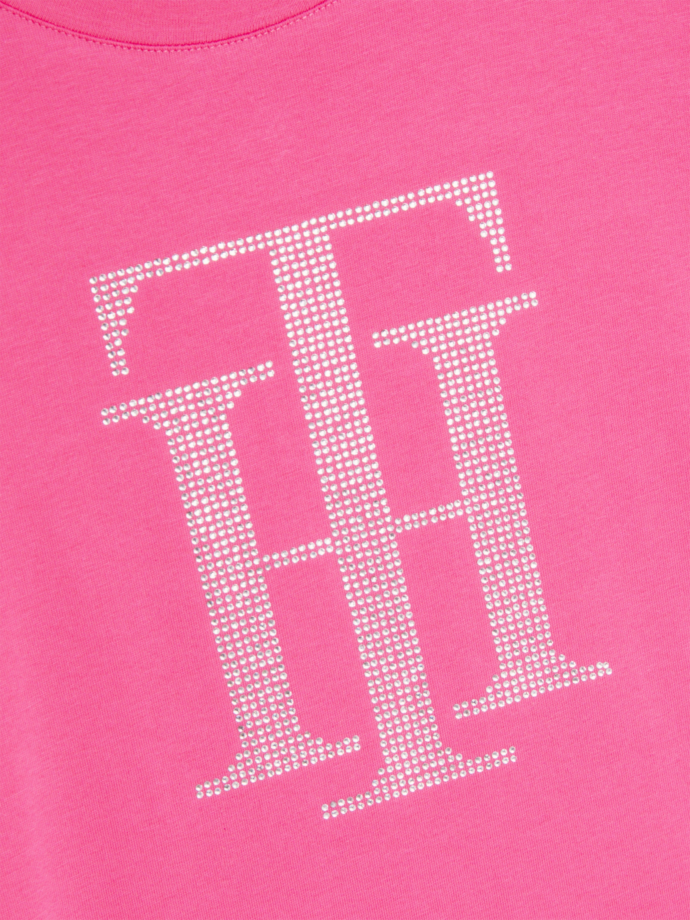 Tommy Hilfiger Rhinestone t-shirt in hot magenta