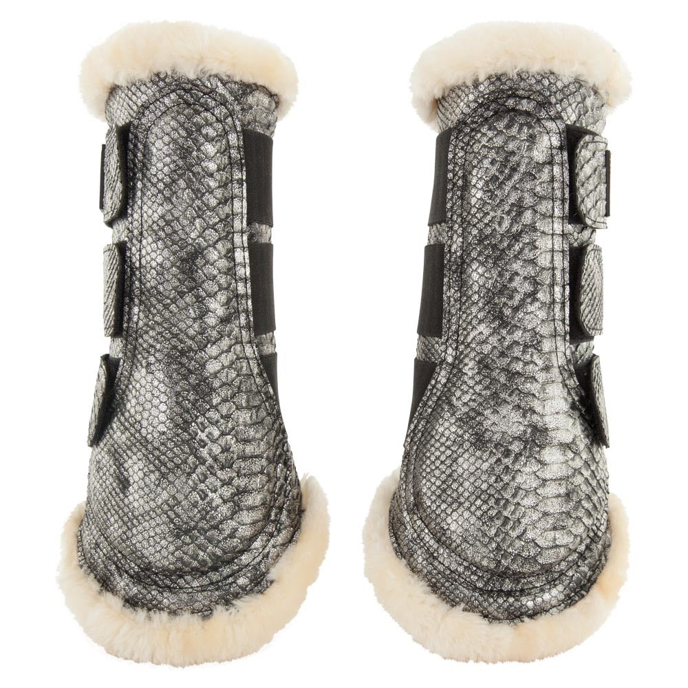 BR majestic shine faux fur silver croc boots 1 small Matchy Dressage