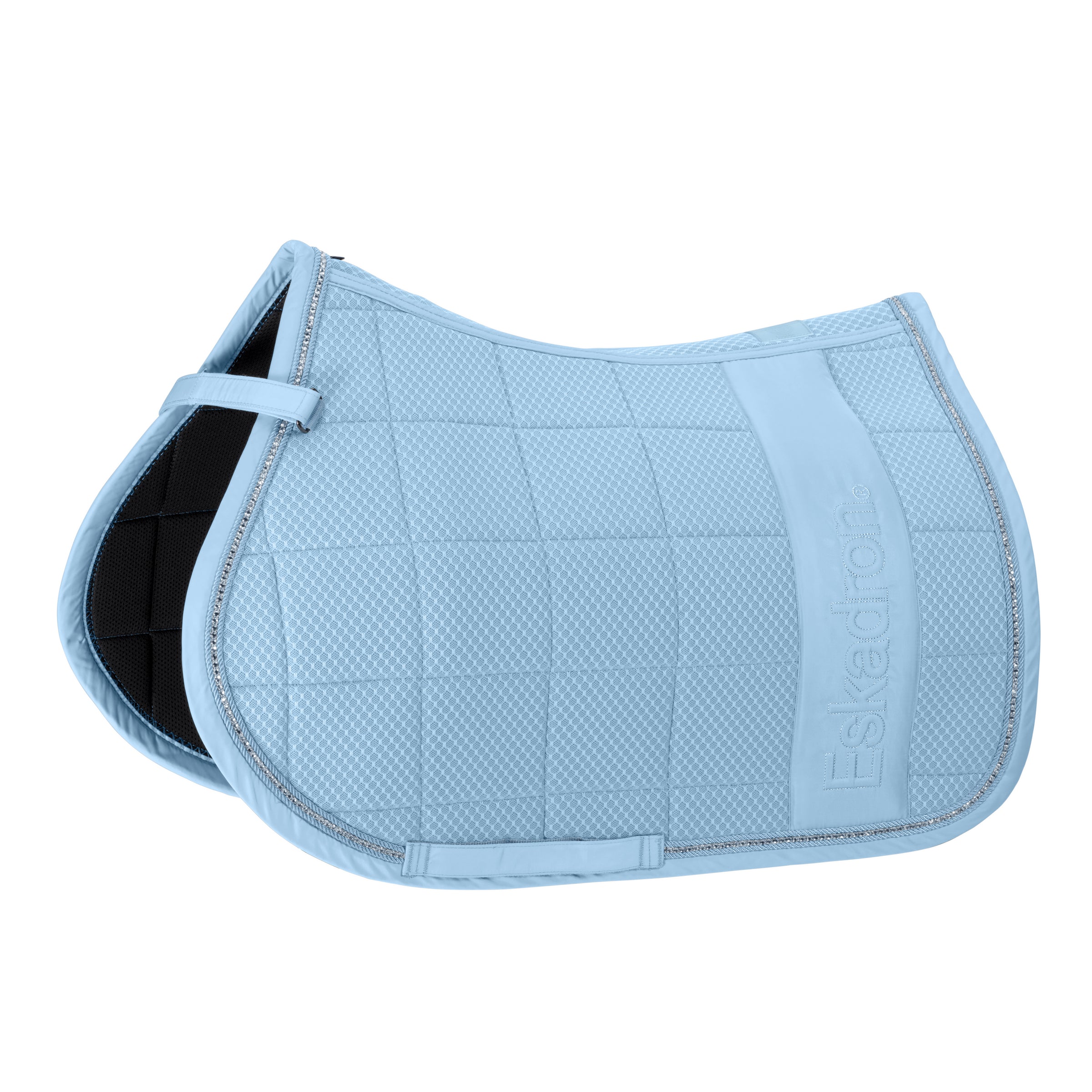 Eskadron Reflex Silk blue big square mesh crystal saddlepad