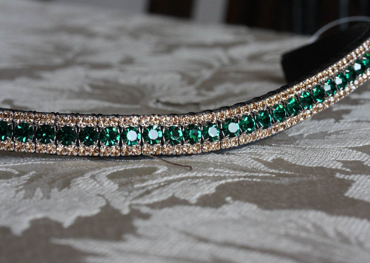 emerald and light colorado crystal bling equiture browband