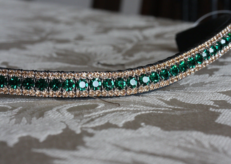 emerald and light colorado crystal bling equiture browband