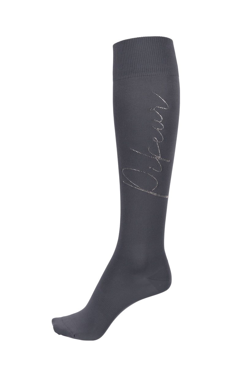 Pikeur dark grey knee socks with rhinestone
