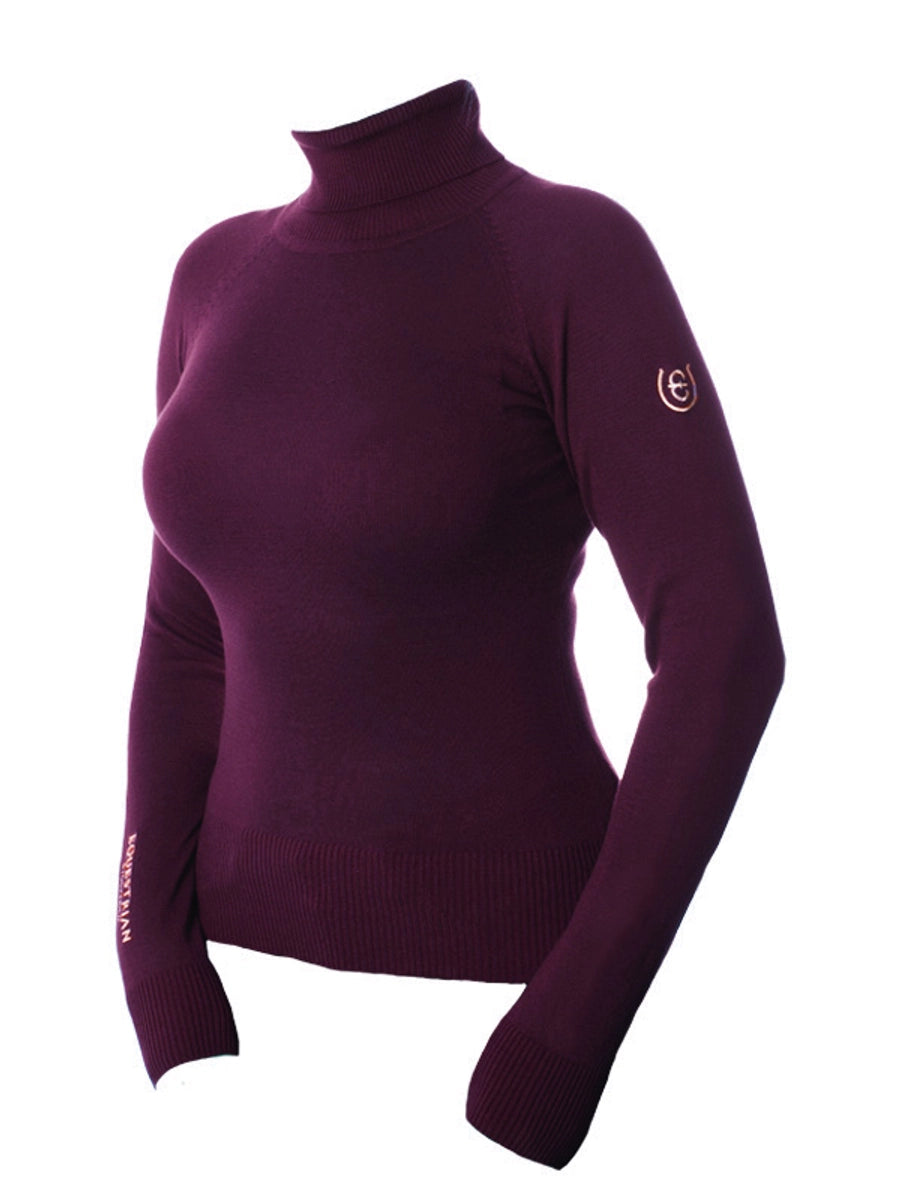 Equestrian Stockholm Purple gold knitted polo top