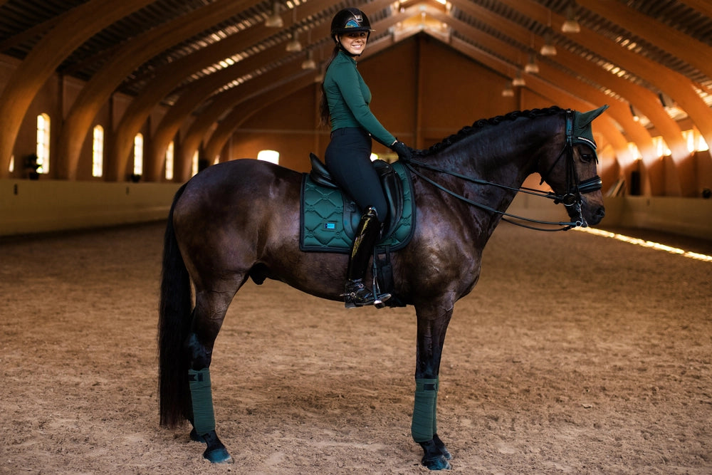 Equestrian Stockholm Sycamore green dressage saddlepad