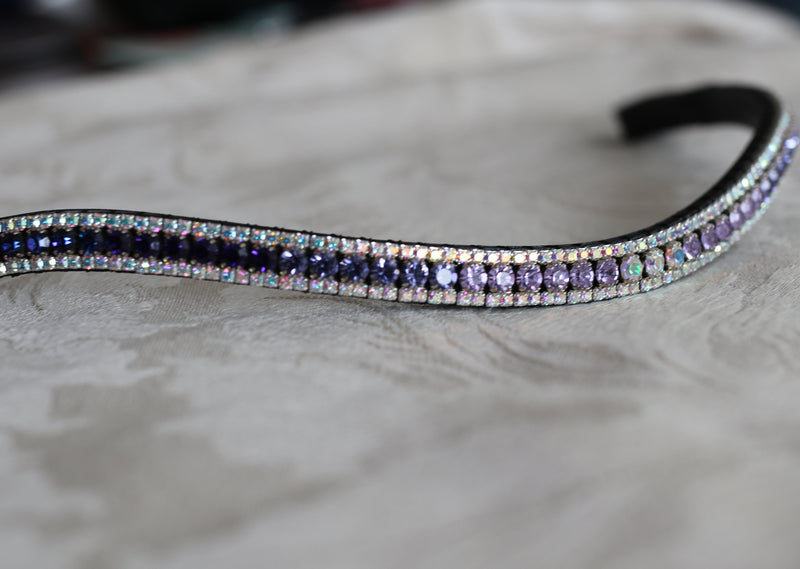 Equiture Swarovski Tiffany purple fade browband