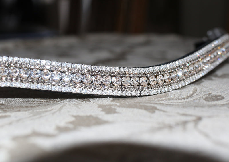 Equiture Custom Swarovski Megabling curve browband